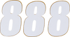 D'Cor Visuals Sx Plate Number - #8 - White - 4" 45-14-8