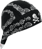 Zan Headgear Flydanna Head Wrap - Black Skull Paisley Z500