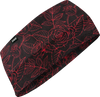 Zan Headgear Sportflex® Headband - Black And Red Roses Hbl206