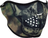 Zan Headgear Neoprene Half Mask - Woodland Camo Tie Dye Skull Wnfm611H