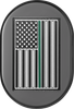 Figurati Designs Antenna Cover - Left Rear Fender - Green Line American Flag - Chrome Fd72-Ac-Blk-Lt