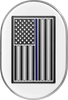 Figurati Designs Antenna Cover - Left Rear Fender - Blue Line American Flag - Chrome Fd70-Ac-Ss-Lt