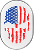 Figurati Designs Antenna Cover - Right Rear Fender - American Flag Skull - Chrome Fd24-Ac-Ss-Rt