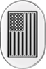 Figurati Designs Antenna Cover - Right Rear Fender - Contrast Cut American Flag - Chrome Fd26-Ac-Ss-Rt