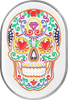 Figurati Designs Antenna Cover - Right Rear Fender - Sugar Skull - Chrome Fd30-Ac-Ss-Rt