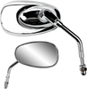 Parts Unlimited Mirror - Side View - Oval - Short - Chrome