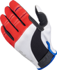 Biltwell Moto Gloves - Red/White/Blue - Small 1501-1208-002