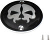 Drag Specialties Points Cover - Black - Chrome Skull - 2 Hole - Sportster