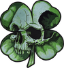 Lethal Threat Shamrock Clover Skull Embroidered Patch - Large Lt30246