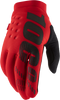 100% Brisker Gloves - Red - Medium 10003-00031