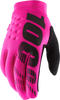 100% Brisker Gloves - Neon Pink - Large 10003-00027