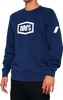100% Icon Long-Sleeve Fleece Sweatshirt - Navy - Large 20026-00017