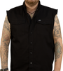 Lethal Threat Ftw Skull Printed Sleeveless Button Down Shirt - Black - Large Co60193L