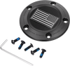 Figurati Designs Timing Cover - 5 Hole - American Flag - Contrast Cut - Black Fd26R-Tc-5H-Blk