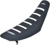 Sdg 6-Ribbed Seat Cover - White Ribs/Black Top/Black Sides 95910Wk