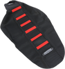 Sdg 6-Ribbed Seat Cover - Red Ribs/Black Top/Black Sides 95943Rk