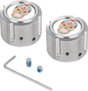 Figurati Designs Axle Nut Cover - Front - Stainless Steel - Sugar Skull - Silver Fd30-Fac-Ss