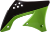 Polisport Radiator Cover - '09/ '11 Oem Black/Green - Kx 450F 8412900004
