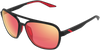 100% Kasia Aviator Sunglasses - Round - Black - Red Mirror 61042-100-43