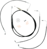La Choppers Handlebar Cable/Brake Line Kit - 18" - 20" Ape Hanger Handlebars - Black Vinyl La-8154Kt-19B