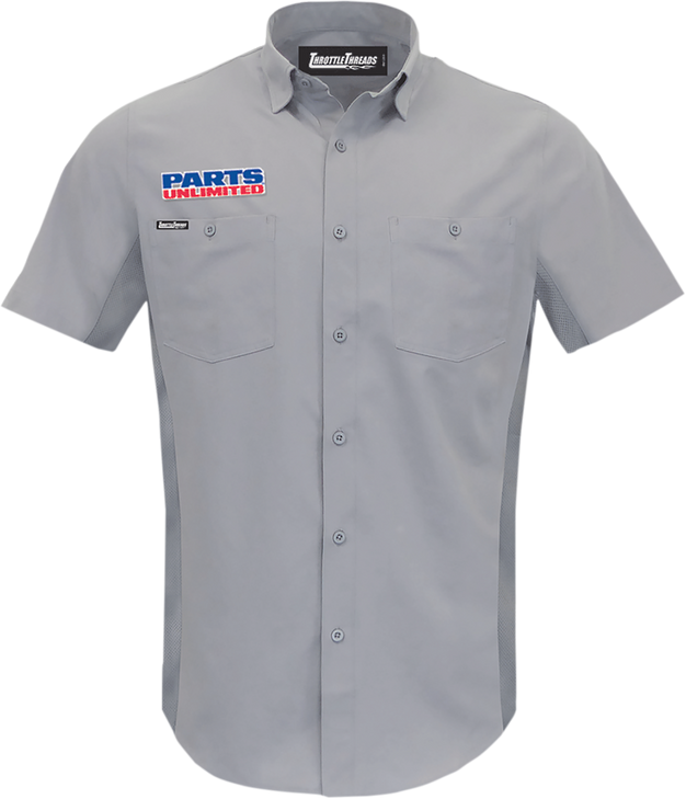 Throttle Threads Parts Unlimited Vented Shop Shirt - Gray - 2Xl Psu37St26Gy2X
