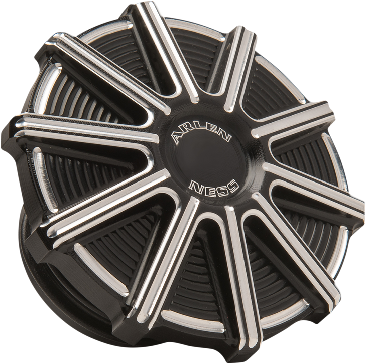 Arlen Ness Vented Gas Cap - 10 Gauge - Black Machined Accents 701-002