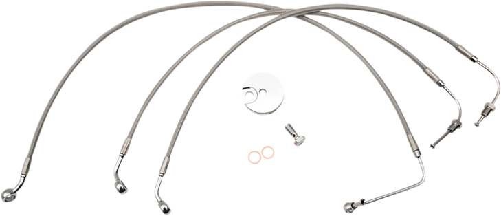La Choppers Brake Lines - 12" - 14" Ape Hanger Handlebars - Stainless Steel La-8154B13