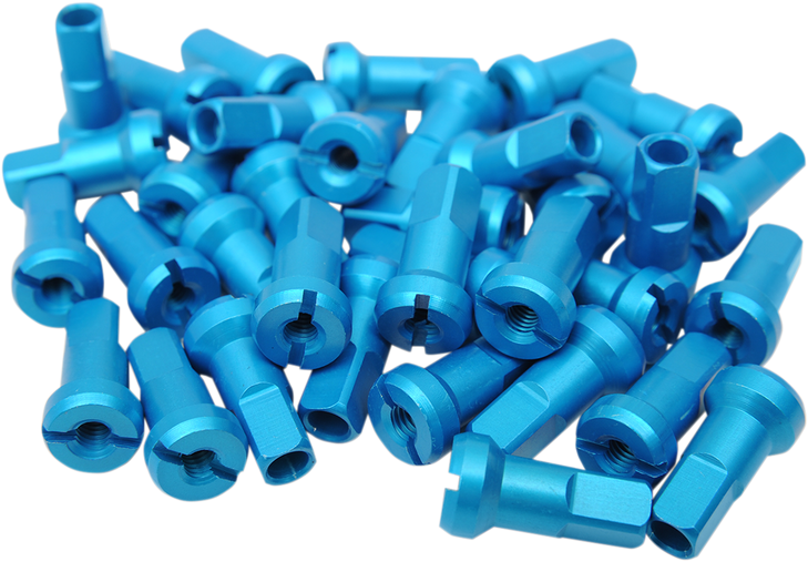 Moose Racing Spoke Nipples - Mx1 - Lake Blue - 8 Gauge - Set 24-880