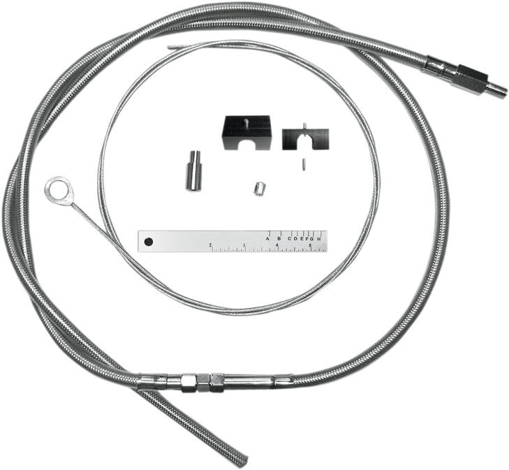 Magnum Shielding Byo Build Your Own Clutch Cable Kit - 80" - Sportster/Touring/Trike - Braided Stainless Steel 398253