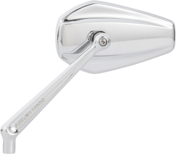 Arlen Ness Mirror - Mini/Stocker - Side View - Hexagon - Chrome - Left 13-157