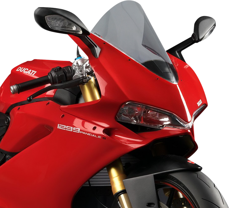 Puig Hi-Tech Parts Race Windscreen - 14-1/2" - Smoke - Panigale 7621H