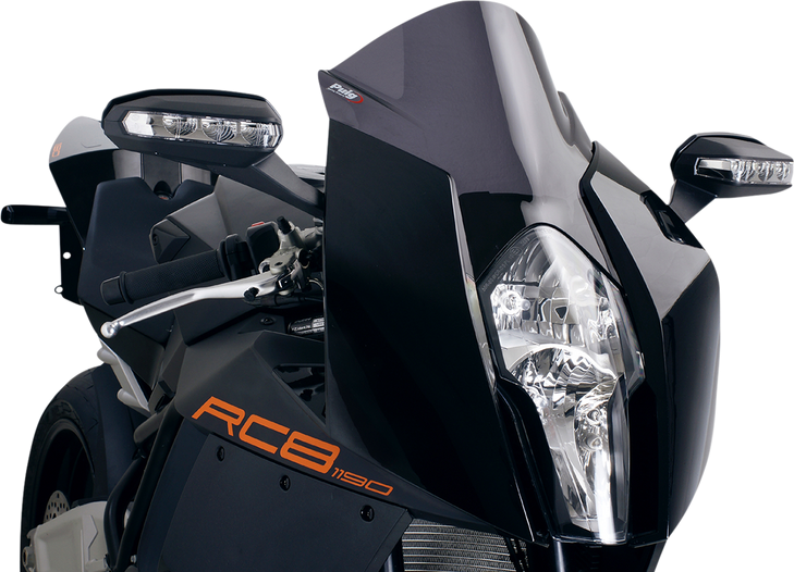 Puig Hi-Tech Parts Race Windscreen - 14-1/2" - Dark Smoke - Rc8 4944F