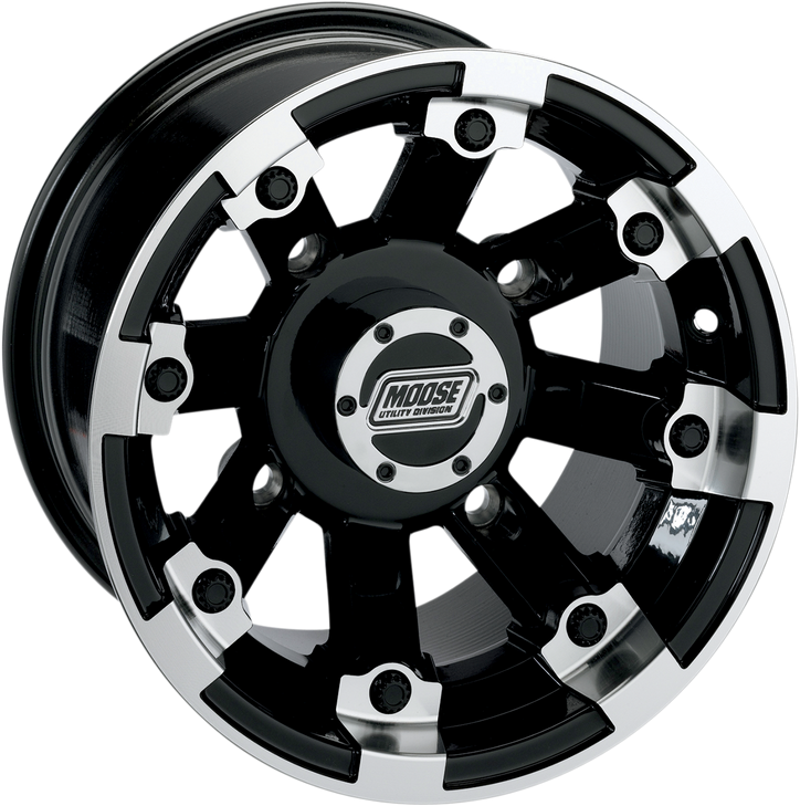 Moose Utility Wheel - 393X - Front - Black - 12X7 - 4/136 - 4+3 393127136Gbml4