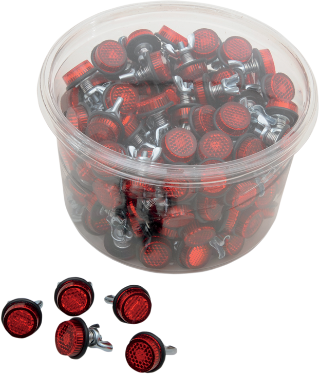 Chris Products License Plate Reflectors - 150Ct Tub - Red Ch150R
