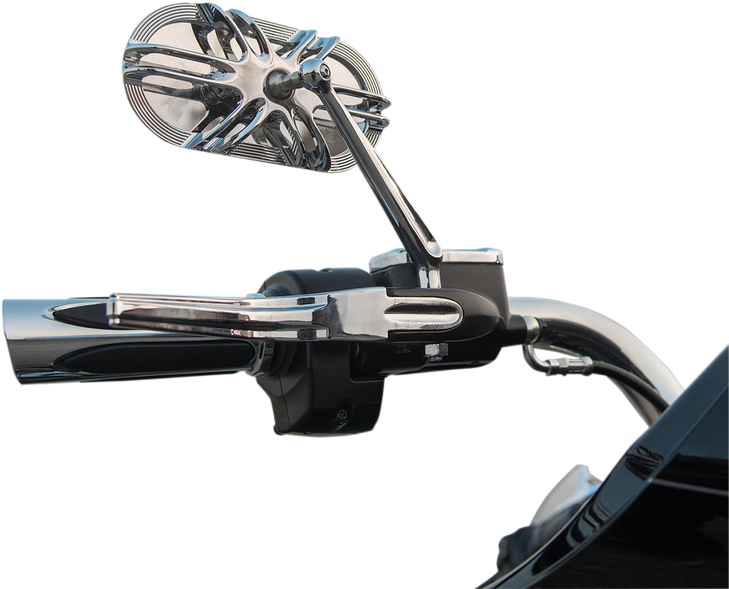 Arlen Ness Mirror - Side View - Caged Series/Deep Cut - Chrome - Right 13-167