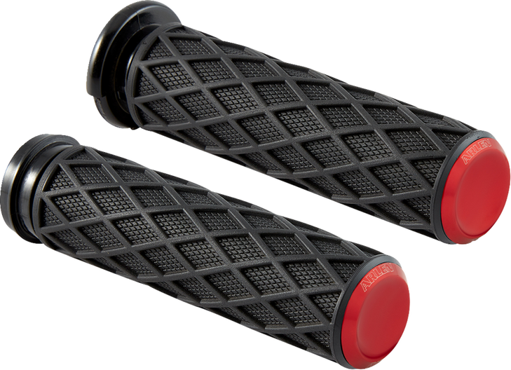 Arlen Ness Grips - Diamond - Tbw - Red 500-017