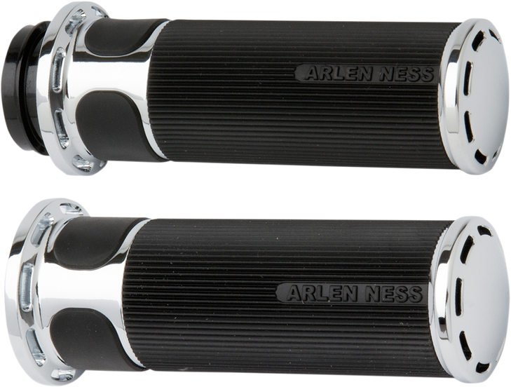 Arlen Ness Grips - Slot Track - Tbw - Chrome 07-302