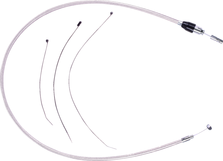 Polished Stainless Quick Connect Upper Clutch Cable 5238He