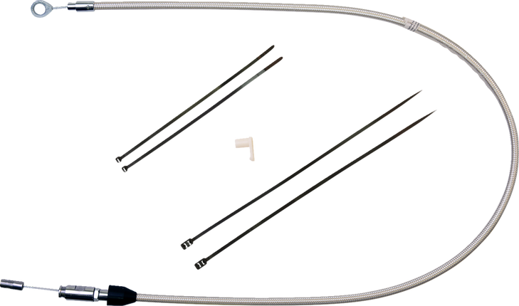 Polished Stainless Quick Connect Upper Clutch Cable 523401He