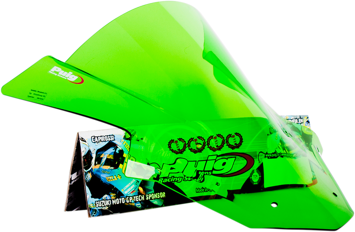 Puig Hi-Tech Parts Race Windscreen - 16-1/8" - Green - Zx10R 5603V