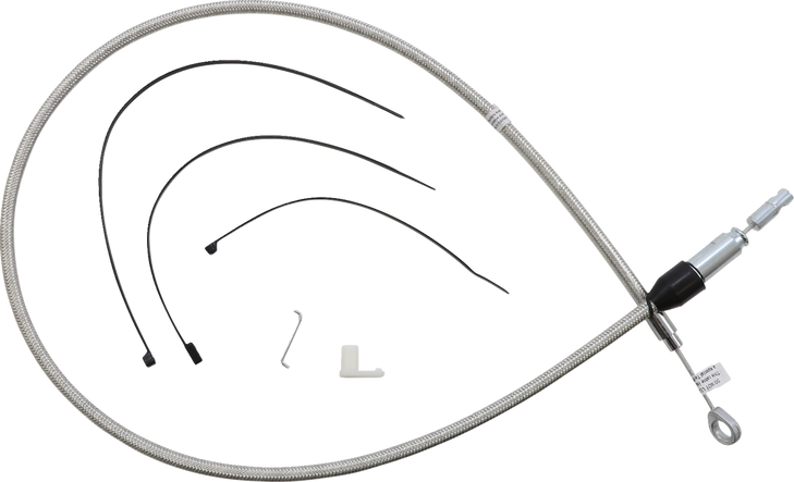 Magnum Shielding Polished Stainless Quick Connect Upper Clutch Cable 523410He