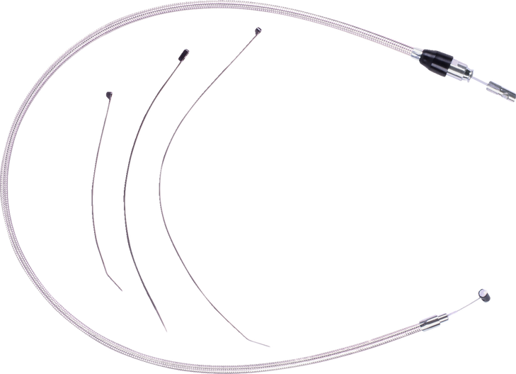 Polished Stainless Quick Connect Upper Clutch Cable 523810He