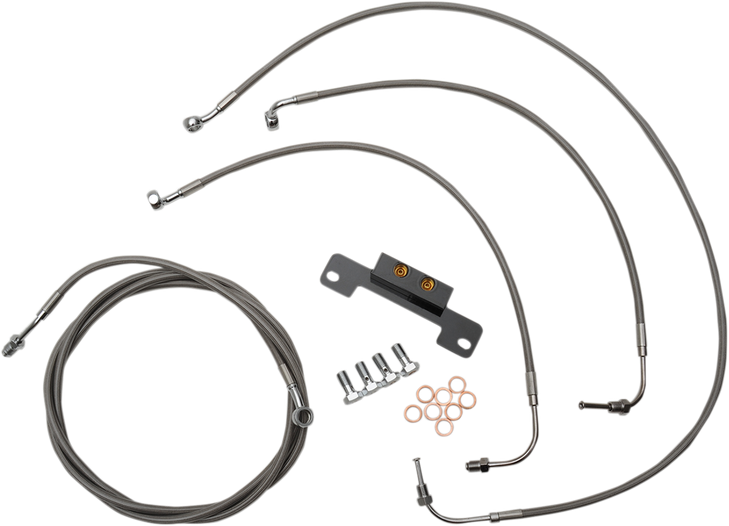 La Choppers Handlebar Cable/Brake Line Kit - Mini Ape Hanger Handlebars - Stainless Steel La-8055Kt-08