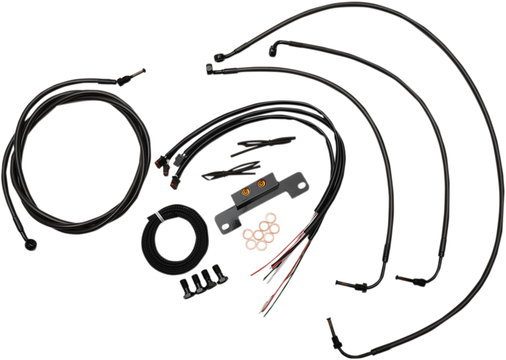 La Choppers Handlebar Cable/Brake Line Kit - Complete - Mini Handlebars - Midnight La-8055Kt2-08M