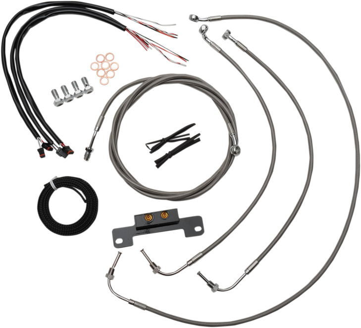 La Choppers Handlebar Cable/Brake Line Kit - Complete - Mini Handlebars - Stainless La-8055Kt2-08