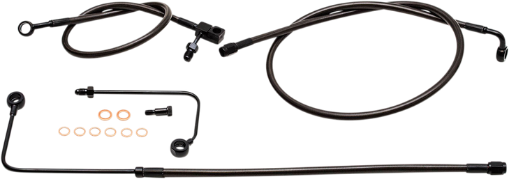La Choppers Brake Lines - 12" - 14" Ape Hanger Handlebars - Midnight La-8151B13M