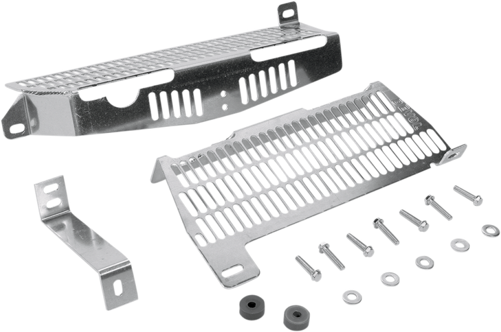 Devol Radiator Guards - Brushed Aluminum - Kawasaki 0101-2101