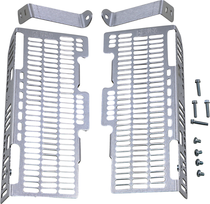 Devol Radiator Guards - Brushed Aluminum - Suzuki 0101-4505