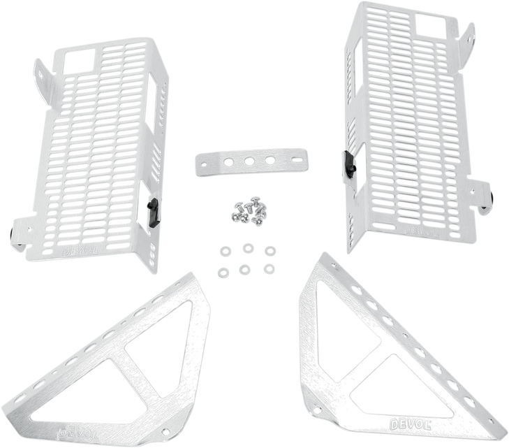 Devol Radiator Guards - Brushed Aluminum - Honda 0101-1207