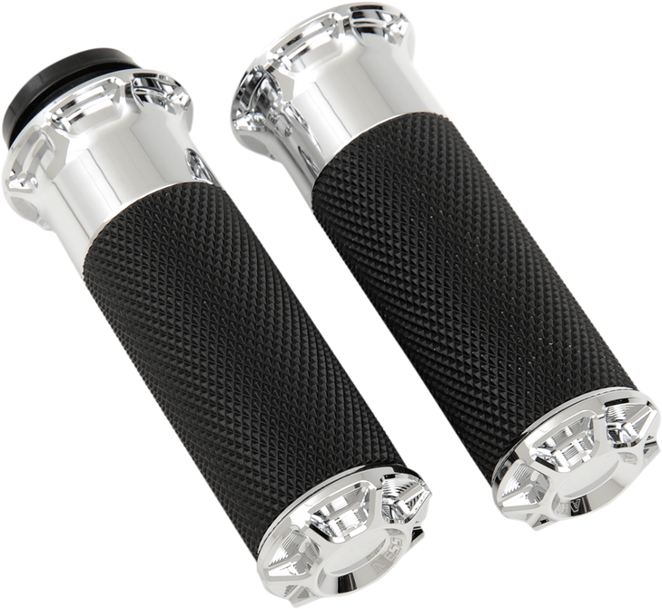 Arlen Ness Grips - Beveled - Tbw - Chrome 07-328
